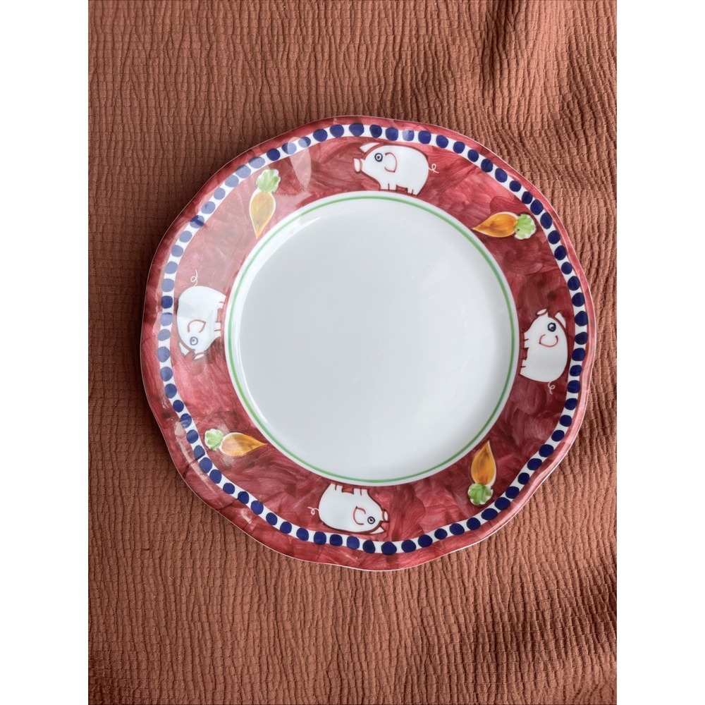VIETRI Porco (Pig) Melamine Campagna Porco Salad Plates - New Read